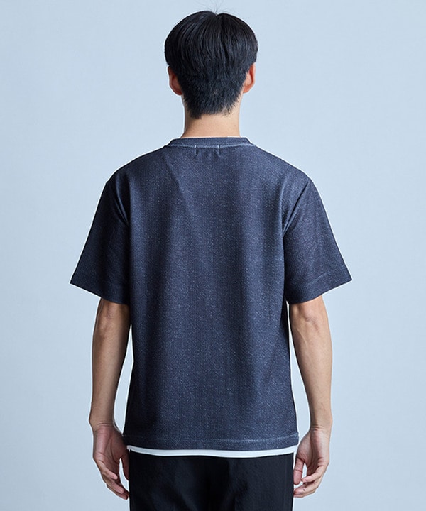 フェイクレイヤードデニム調プリントT＜ストレッチ・速乾・ハンドウォッシャブル・接触冷感＞ 詳細画像 9