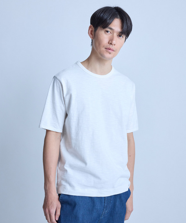スラブ天竺ロゴ刺繍Tシャツ 詳細画像 1
