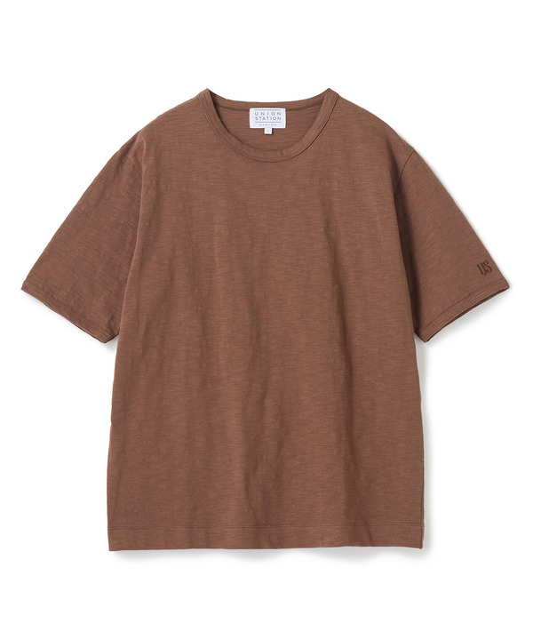 スラブ天竺ロゴ刺繍Tシャツ 詳細画像 ブラウン 1