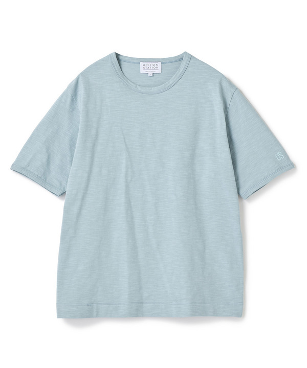 スラブ天竺ロゴ刺繍Tシャツ 詳細画像 サックス 1