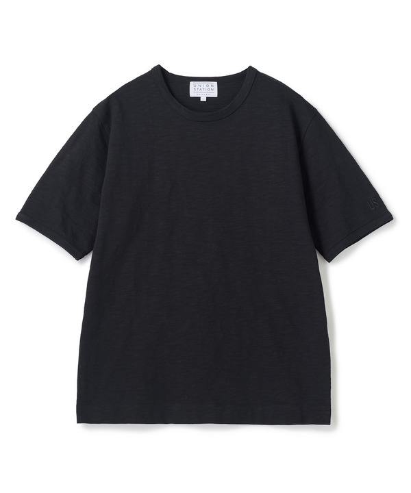 スラブ天竺ロゴ刺繍Tシャツ 詳細画像 ブラック 1