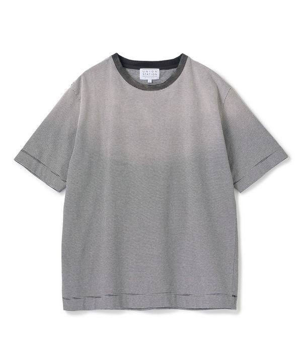ヴィンテージライクミジンボーダーTシャツ＜ストレッチ・マシンウォッシャブル＞ 詳細画像 ホワイト&times;ブラック 1