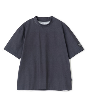 ドットメッシュプリントモックネックTシャツ＜ストレッチ・軽量・ハンドウォッシャブル・通気性＞
