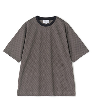 ジオメトリックジャガードTシャツ＜ストレッチ・マシンウォッシャブル＞