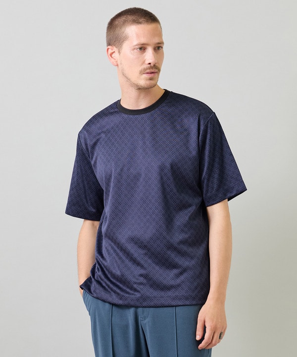 ジオメトリックジャガードTシャツ＜ストレッチ・マシンウォッシャブル＞ 詳細画像 10