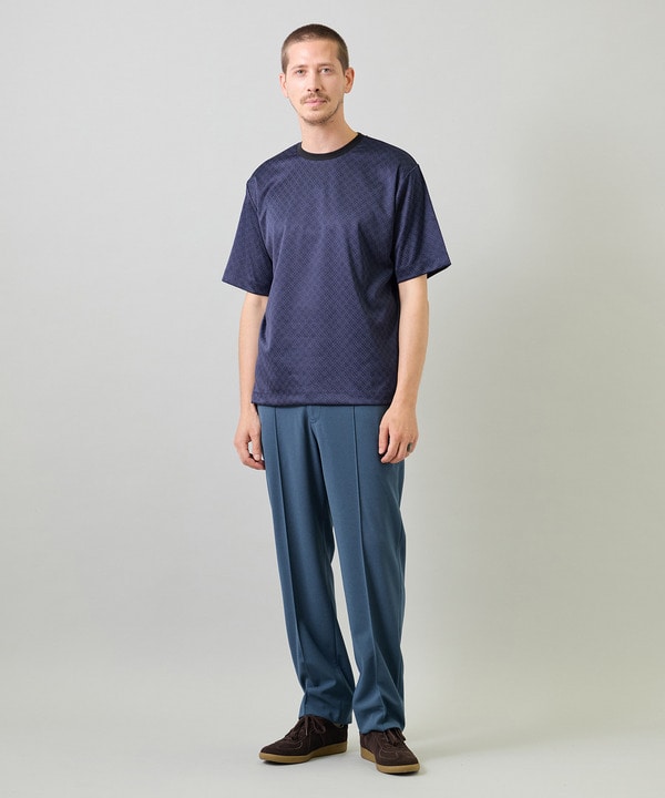 ジオメトリックジャガードTシャツ＜ストレッチ・マシンウォッシャブル＞ 詳細画像 11
