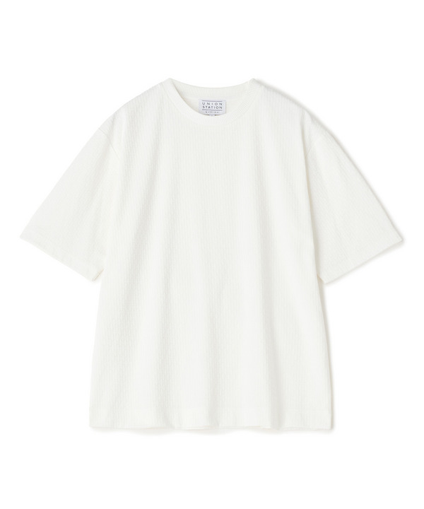 マルチファンクションジャガードTシャツ＜ストレッチ・速乾・イージーケア・ハンドウォッシャブル・UVカット・抗菌・防臭＞ 詳細画像 ホワイト 1