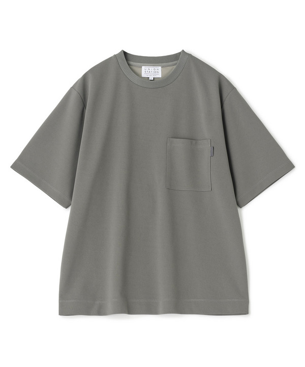 梨地ポンチポケットTシャツ＜ストレッチ・マシンウォッシャブル＞ 詳細画像 グレイッシュベージュ 1