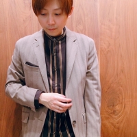 シャドーストライプストレッチセットアップ