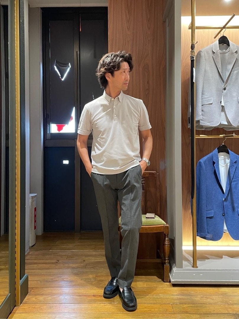 25℃：ポロシャツ×接触冷感パンツ