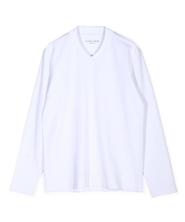 【ACTIVE TAILOR/アクティブテイラー】シルケットスムースVネック長袖Tシャツ