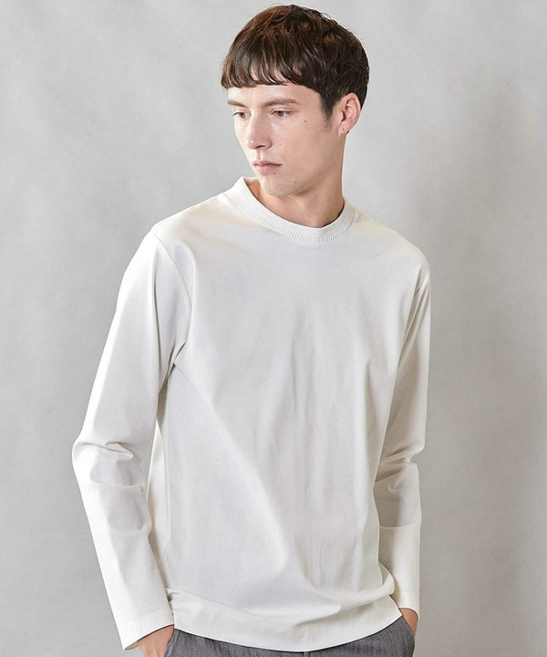 【デオトラント素材】シルケットライクポンチ クルーネックジャケT