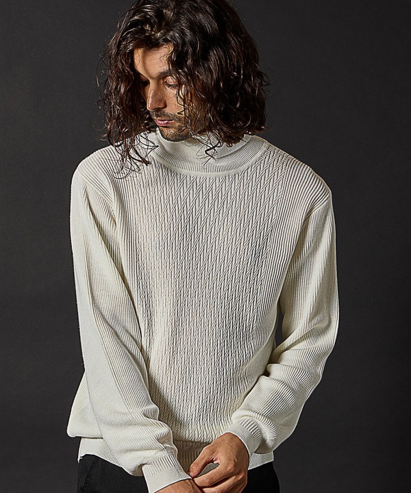 定価￥93280Wool-blend turtleneck sweater タートルニット