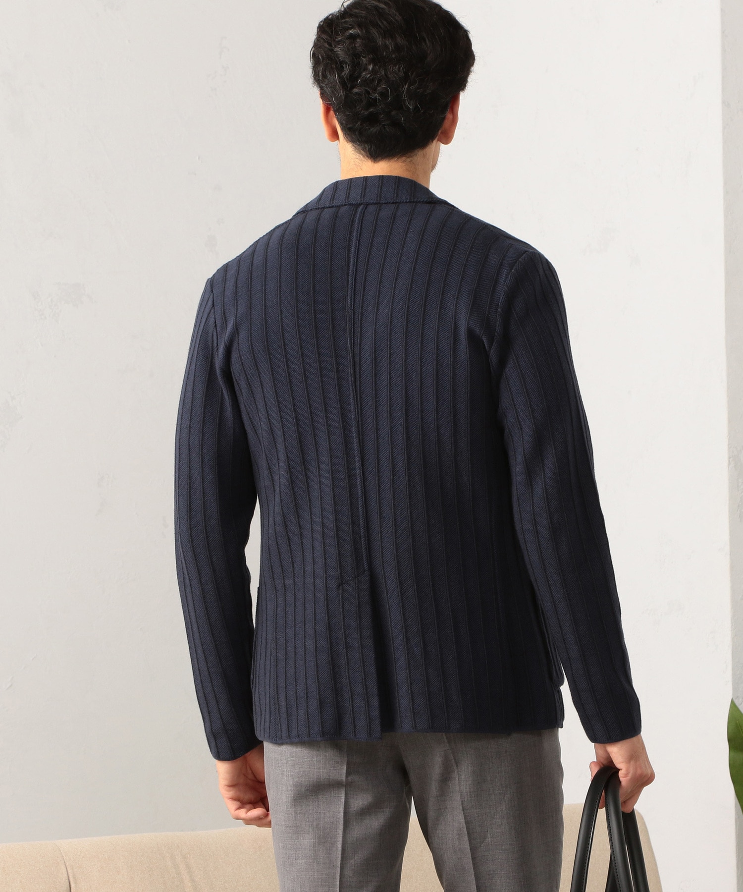 ストライプ ハイゲージニット リラックスジャケット メンズファッション通販 Men S Bigi Online Store メンズビギ オンラインストア