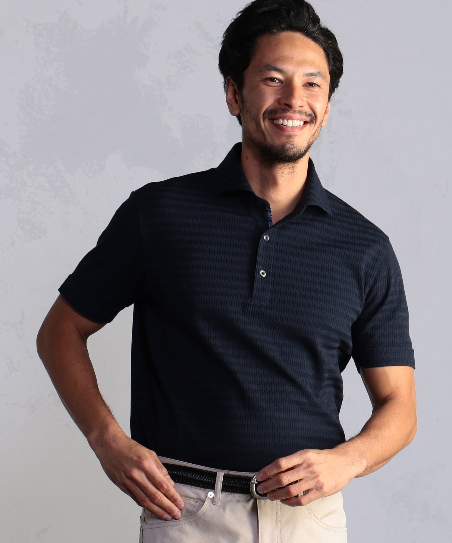 リンクス柄アイスコットンポロシャツ メンズファッション通販 Men S Bigi Online Store メンズビギ オンラインストア