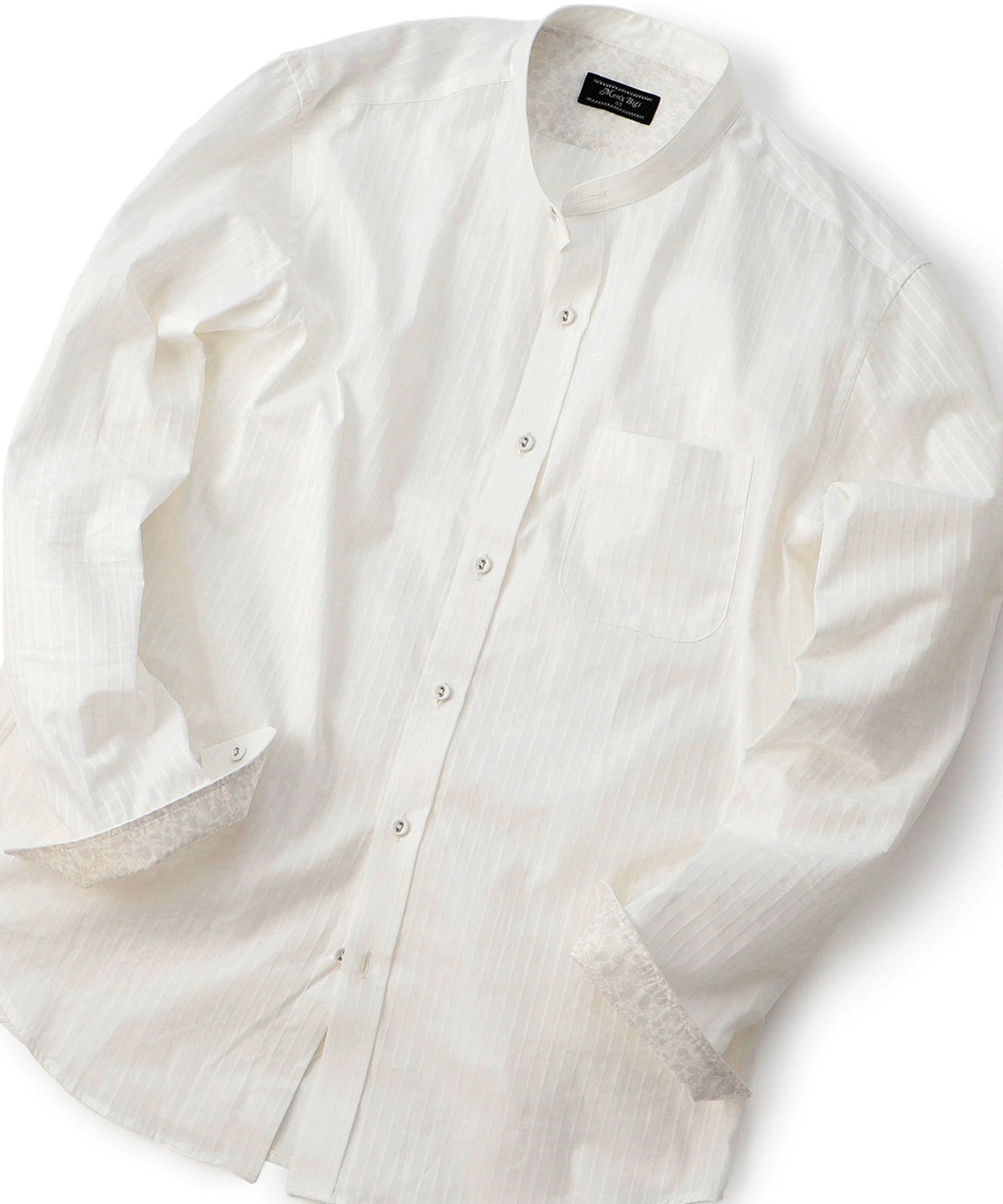 ストライプ ストレッチバンドカラーシャツ メンズファッション通販 Men S Bigi Online Store メンズビギ オンラインストア