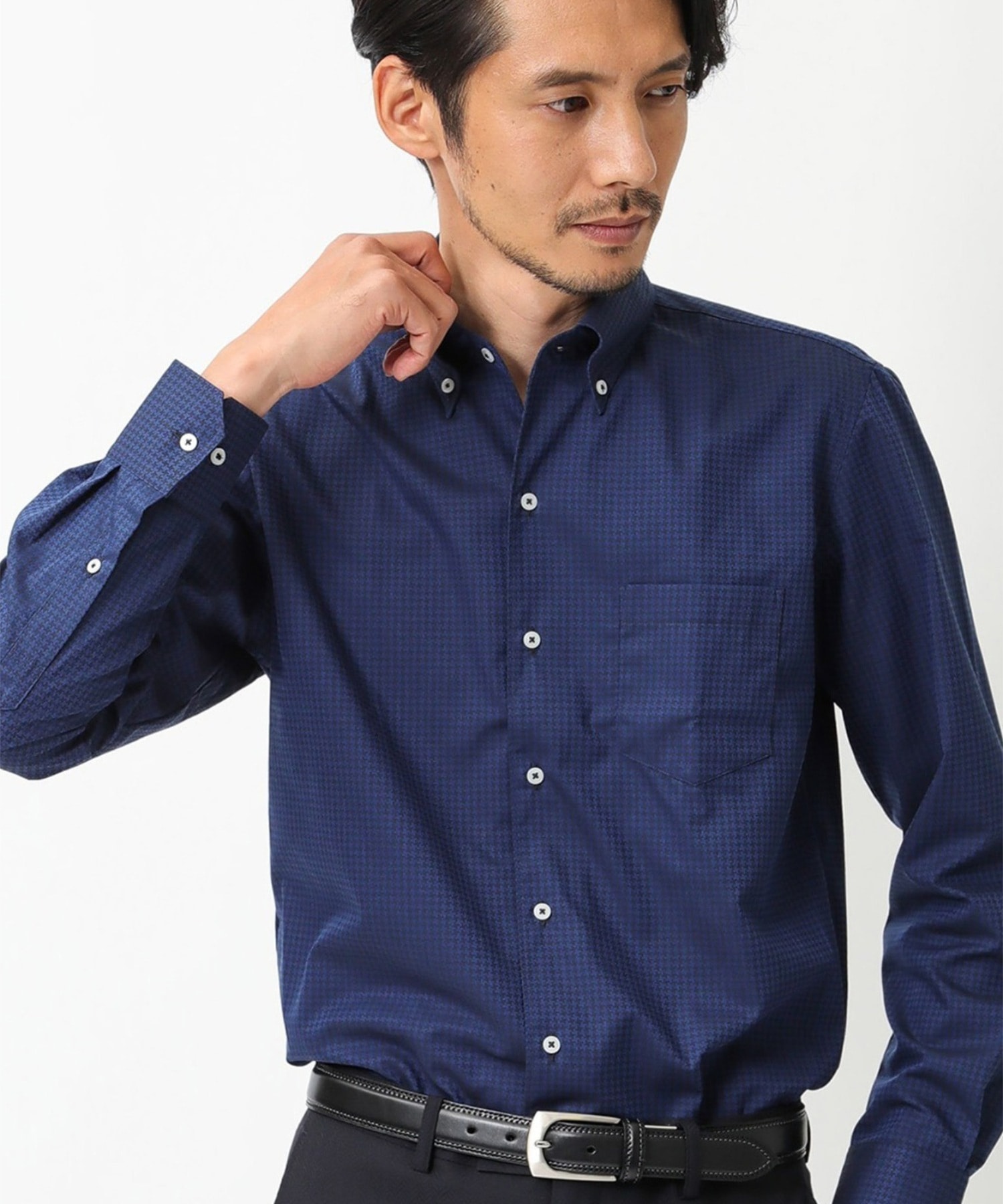 イージーケア ワンピースカラー Tc千鳥格子ジャガードシャツ メンズファッション通販 Men S Bigi Online Store メンズビギ オンラインストア