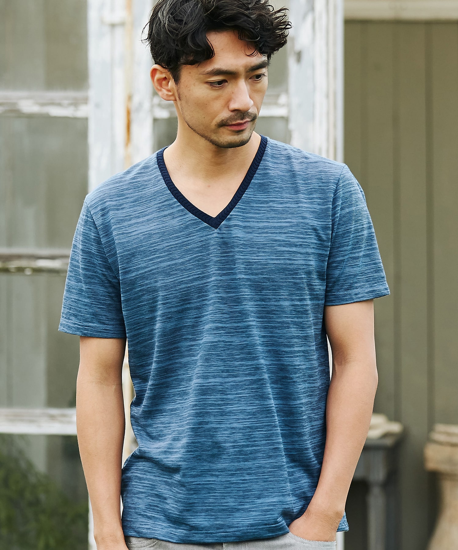 スラブ天竺 Vネックtシャツ メンズファッション通販 Men S Bigi Online Store メンズビギ オンラインストア
