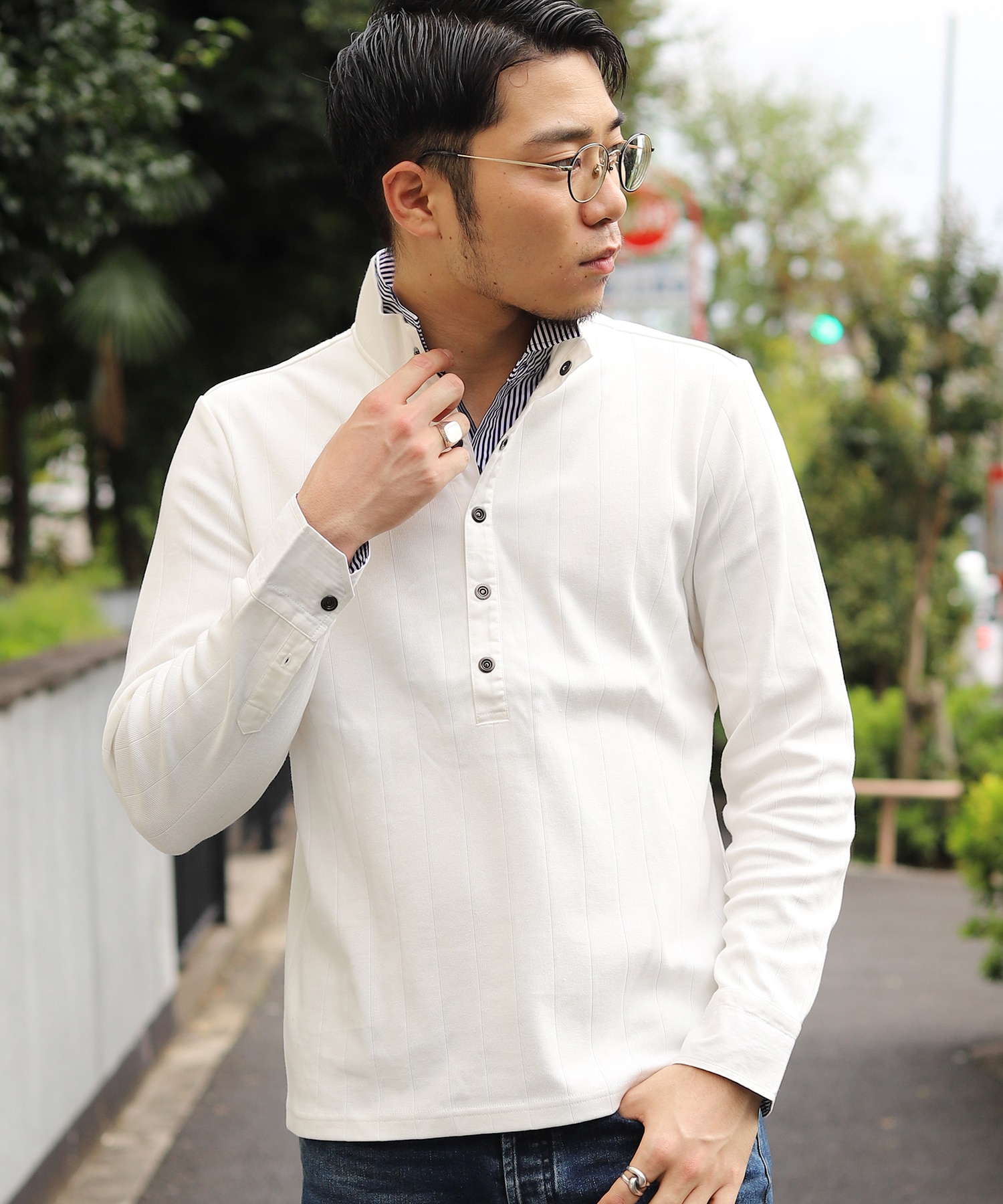 フェイクレイヤード シャドーストライプポロシャツ メンズファッション通販 Men S Bigi Online Store メンズビギ オンラインストア