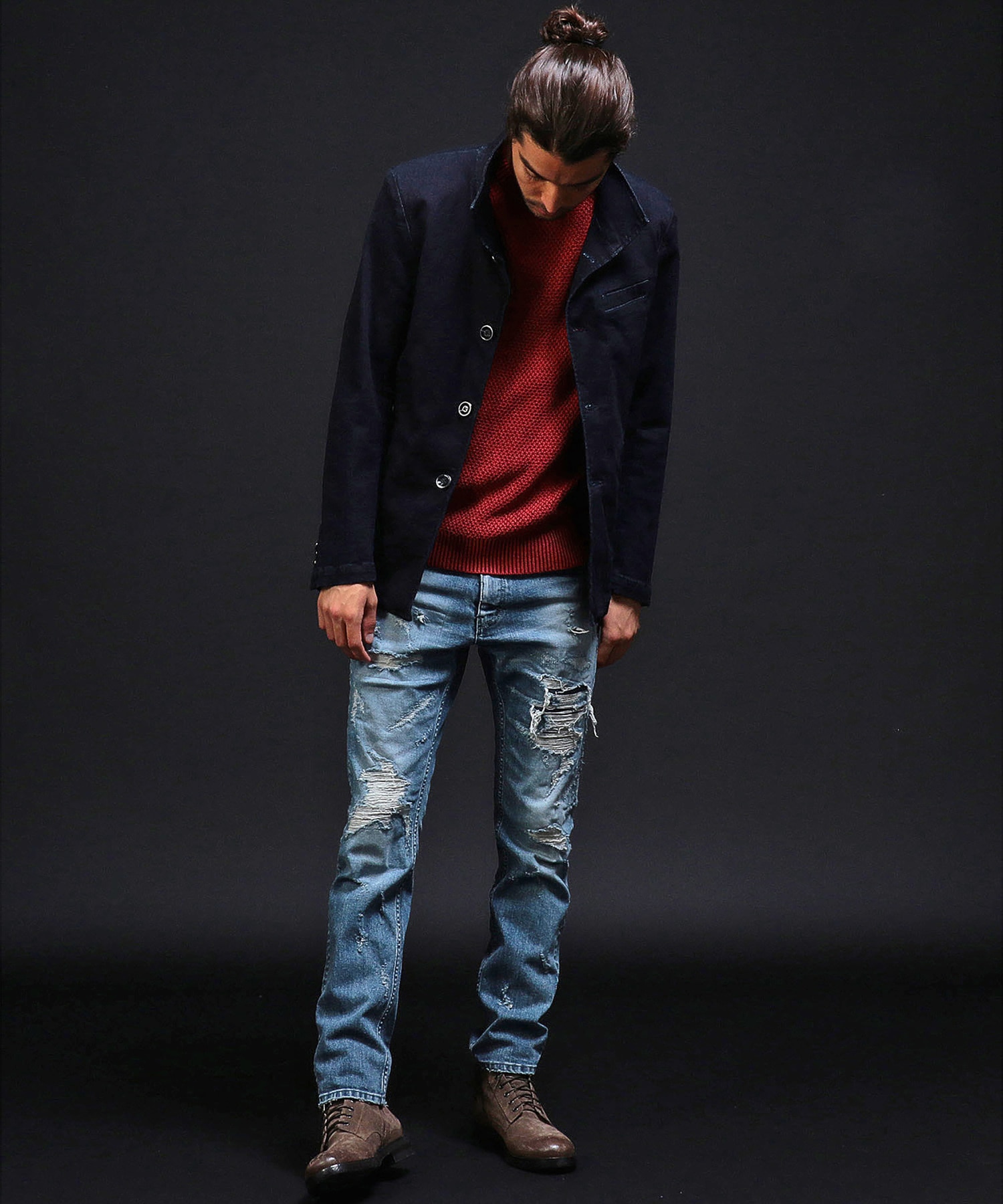 10 25ozストレッチデニムブルゾン メンズファッション通販 Men S Bigi Online Store メンズビギ オンラインストア