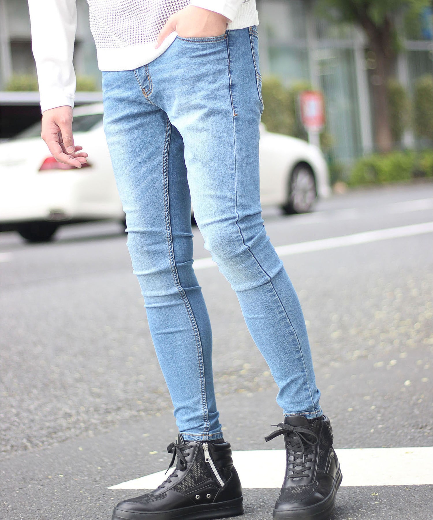 新色追加 ハイパーストレッチスキニー 加工デニム ジェギンス メンズファッション通販 Men S Bigi Online Store メンズビギ オンラインストア