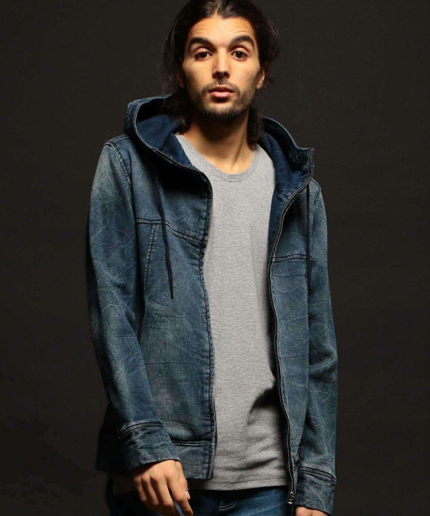 ジャージデニムzipアップパーカ メンズファッション通販 Men S Bigi Online Store メンズビギ オンラインストア