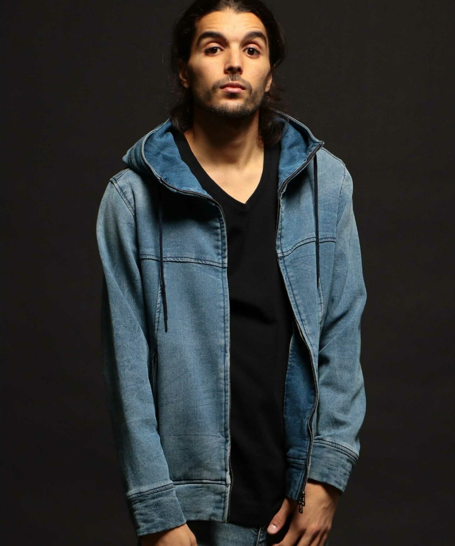 ジャージデニムzipアップパーカ メンズファッション通販 Men S Bigi Online Store メンズビギ オンラインストア