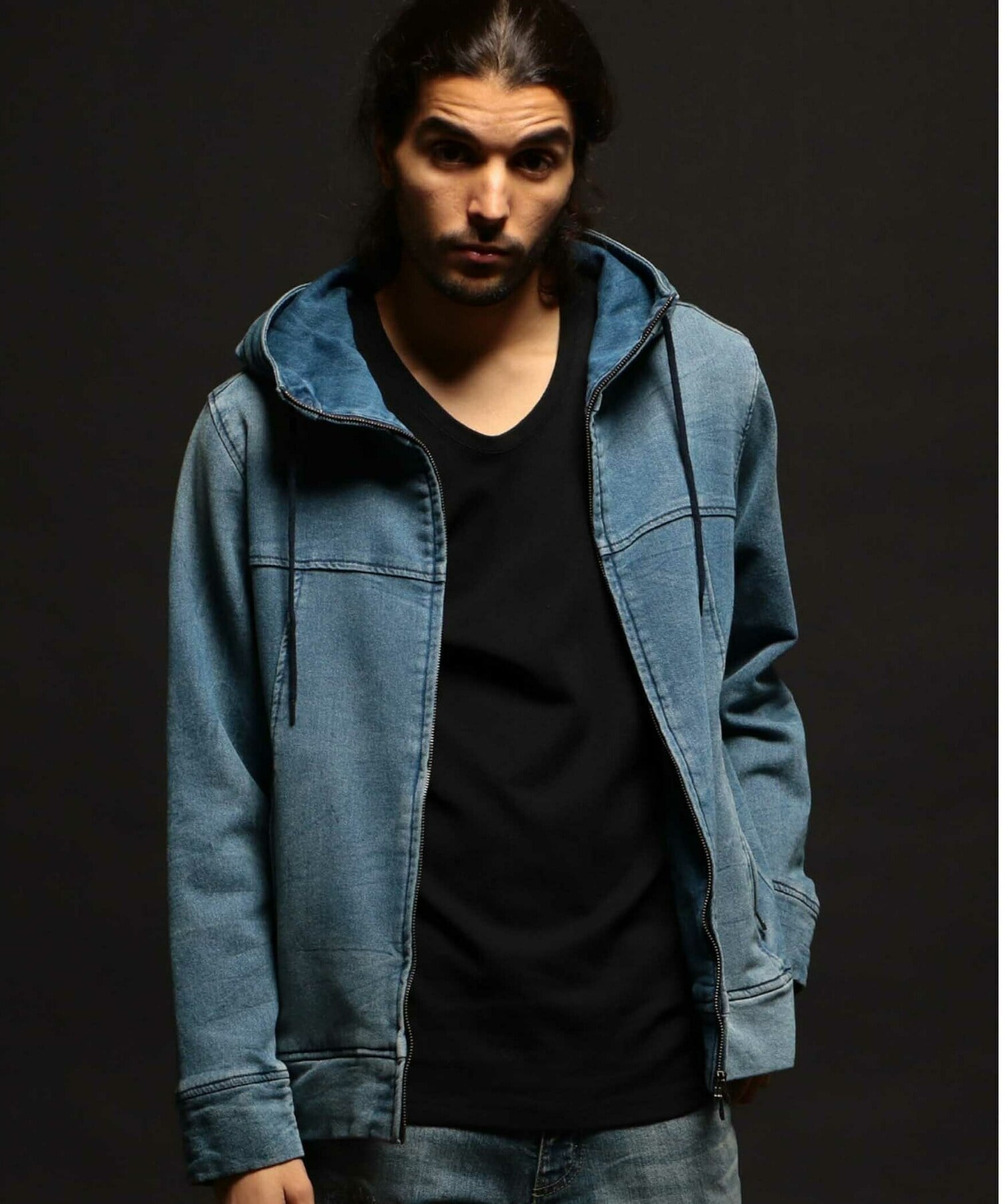 ジャージデニムzipアップパーカ メンズファッション通販 Men S Bigi Online Store メンズビギ オンラインストア