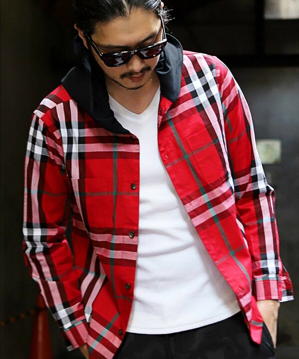 ツイルビッグチェックシャツパーカ メンズファッション通販 Men S Bigi Online Store メンズビギ オンラインストア