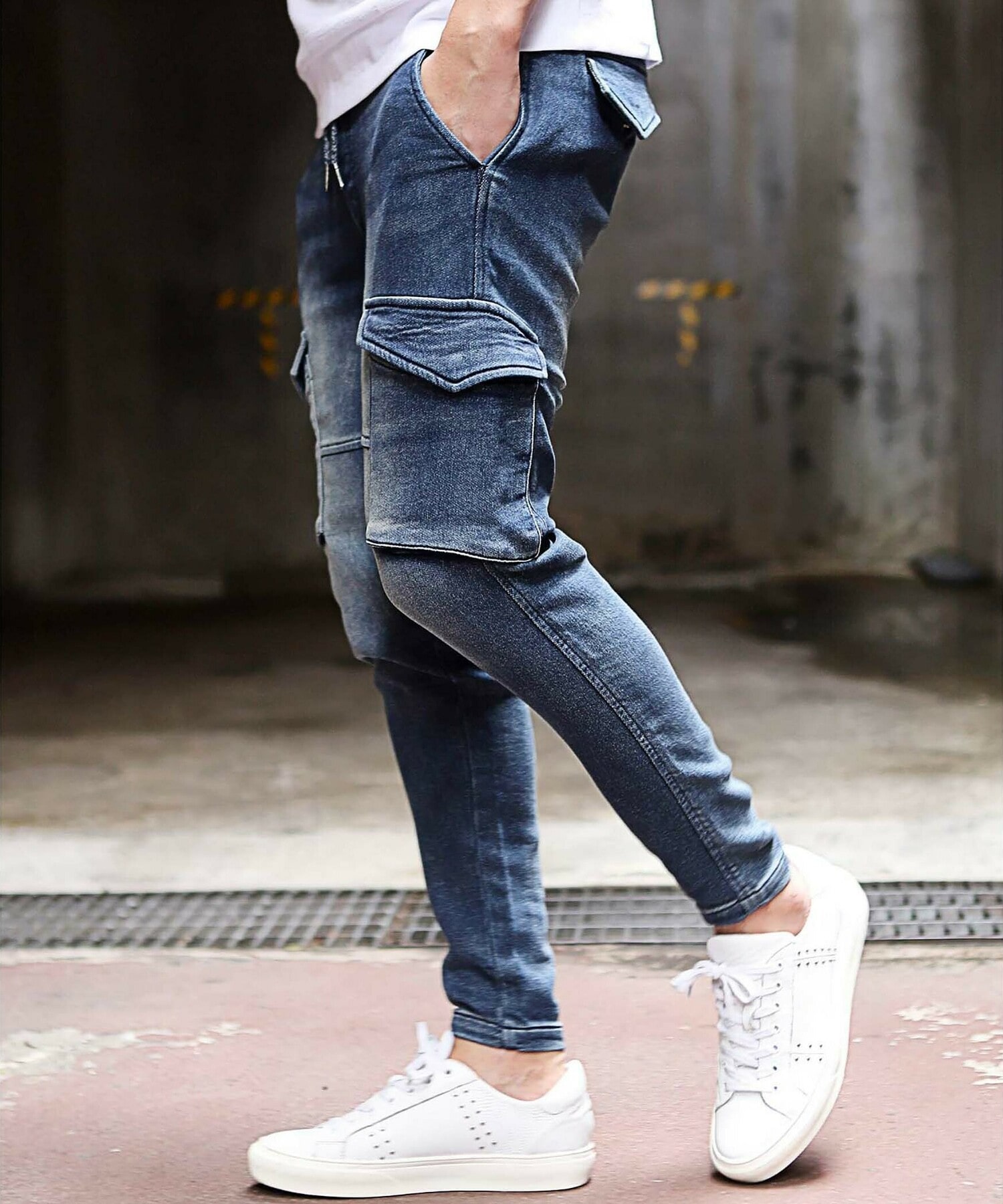 Gw限定価格 5 12 9 59まで ジャージデニムカーゴポケット付きパンツ メンズファッション通販 Men S Bigi Online Store メンズビギ オンラインストア