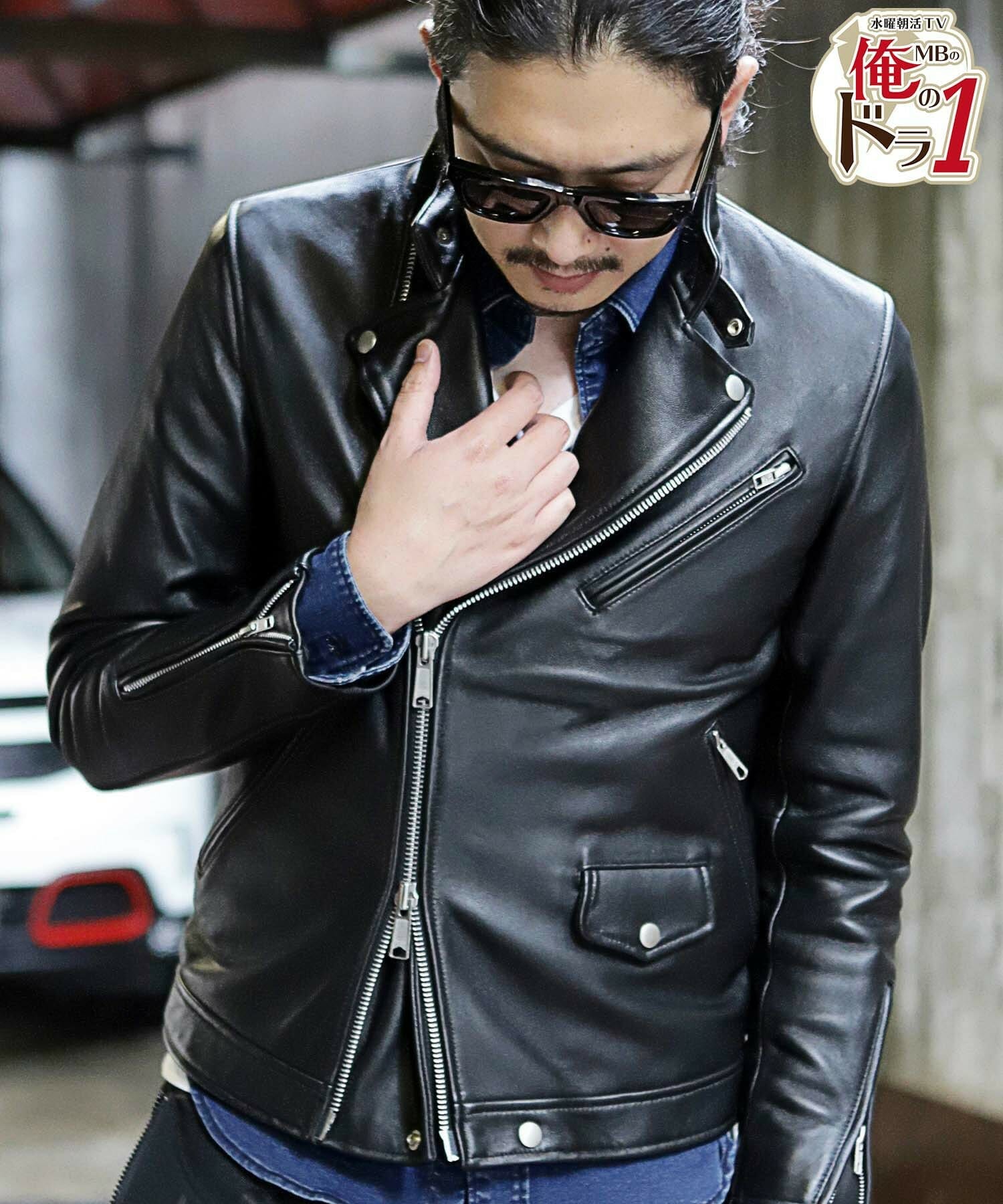 セミダブルレザーライダースジャケット メンズファッション通販 Men S Bigi Online Store メンズビギ オンラインストア