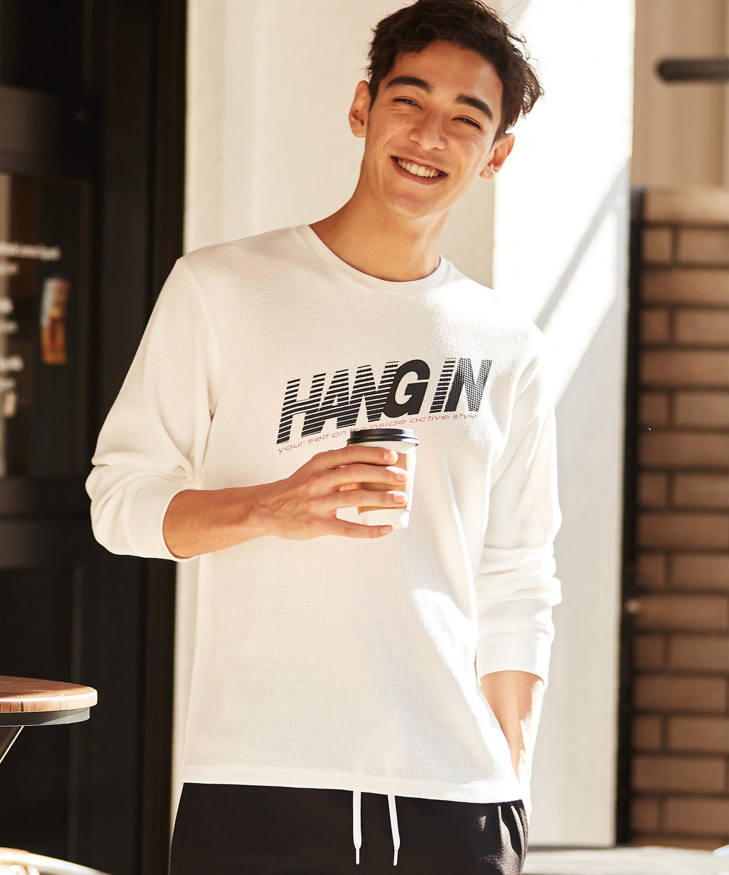 ワッフルプリントロングスリーブtシャツ メンズファッション通販 Men S Bigi Online Store メンズビギ オンラインストア