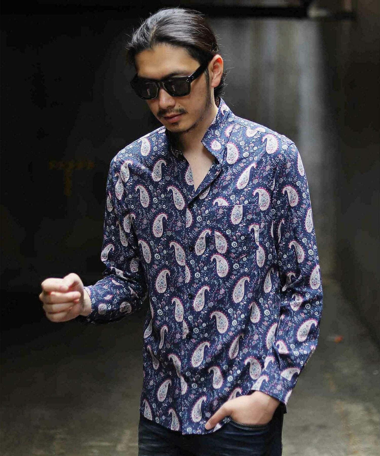 ペイズリー柄イタリアンカラーシャツ メンズファッション通販 Men S Bigi Online Store メンズビギ オンラインストア