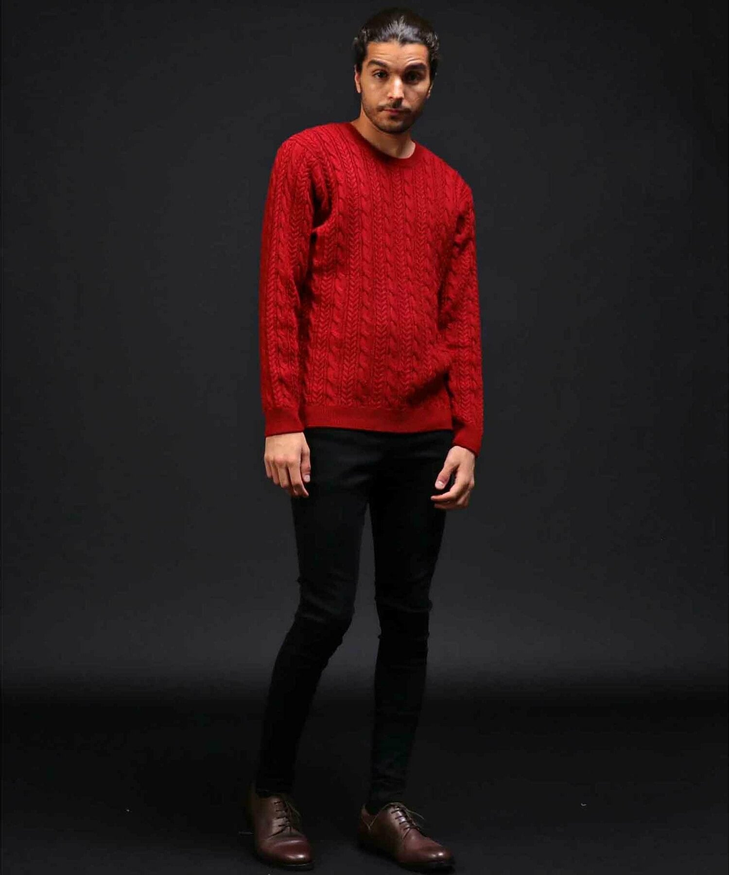 ケーブル編みクルーネックニット メンズファッション通販 Men S Bigi Online Store メンズビギ オンラインストア