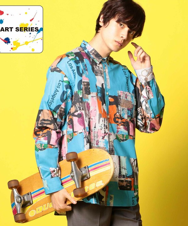 【CBA(シーバ)×Collective】アートプリントシャツ[JAPAN FABRIC] 詳細画像 ブルー 1