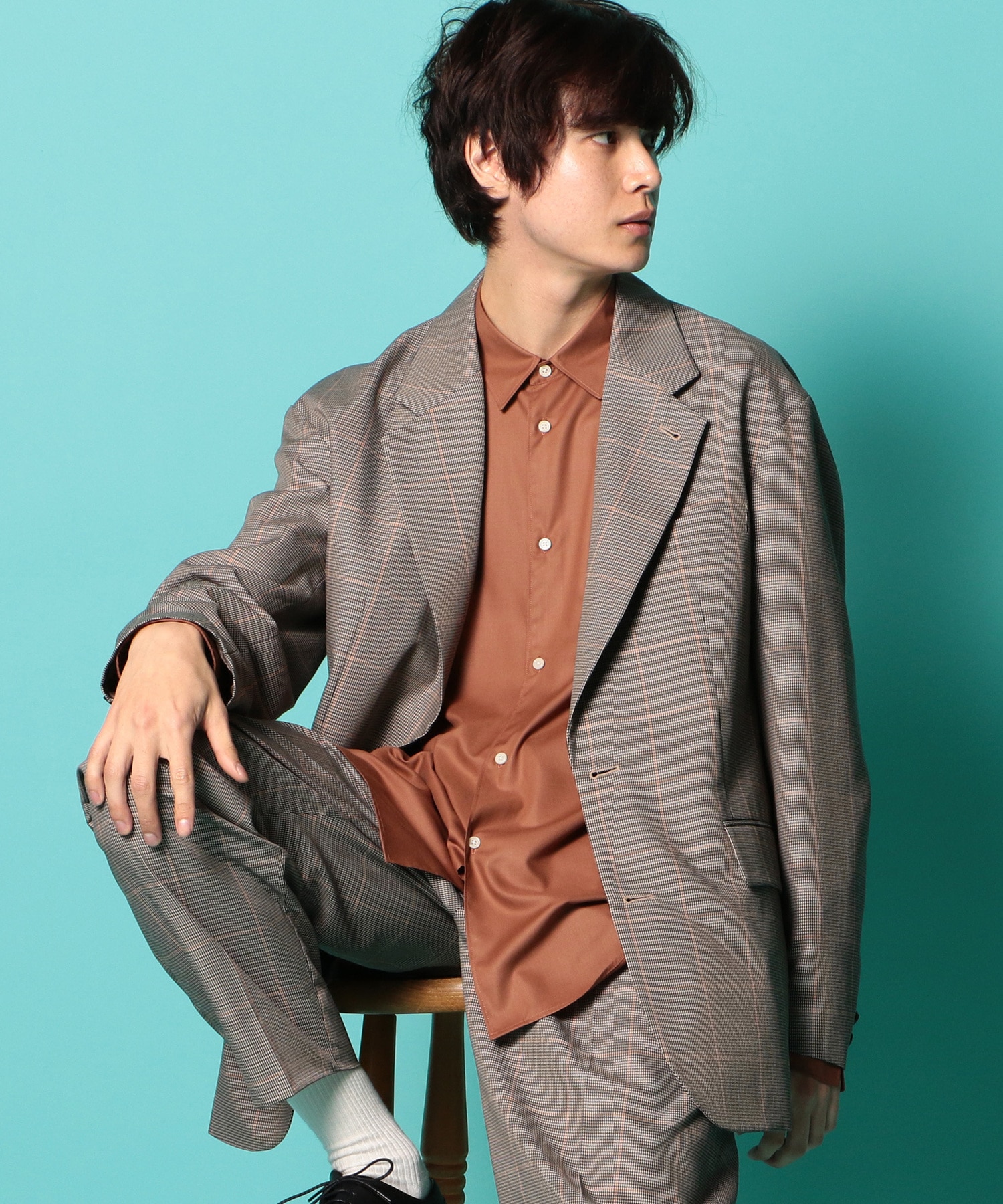 ストレッチグレンチェックダッドジャケット 総裏 セットアップ可能 メンズファッション通販 Men S Bigi Online Store メンズビギ オンラインストア