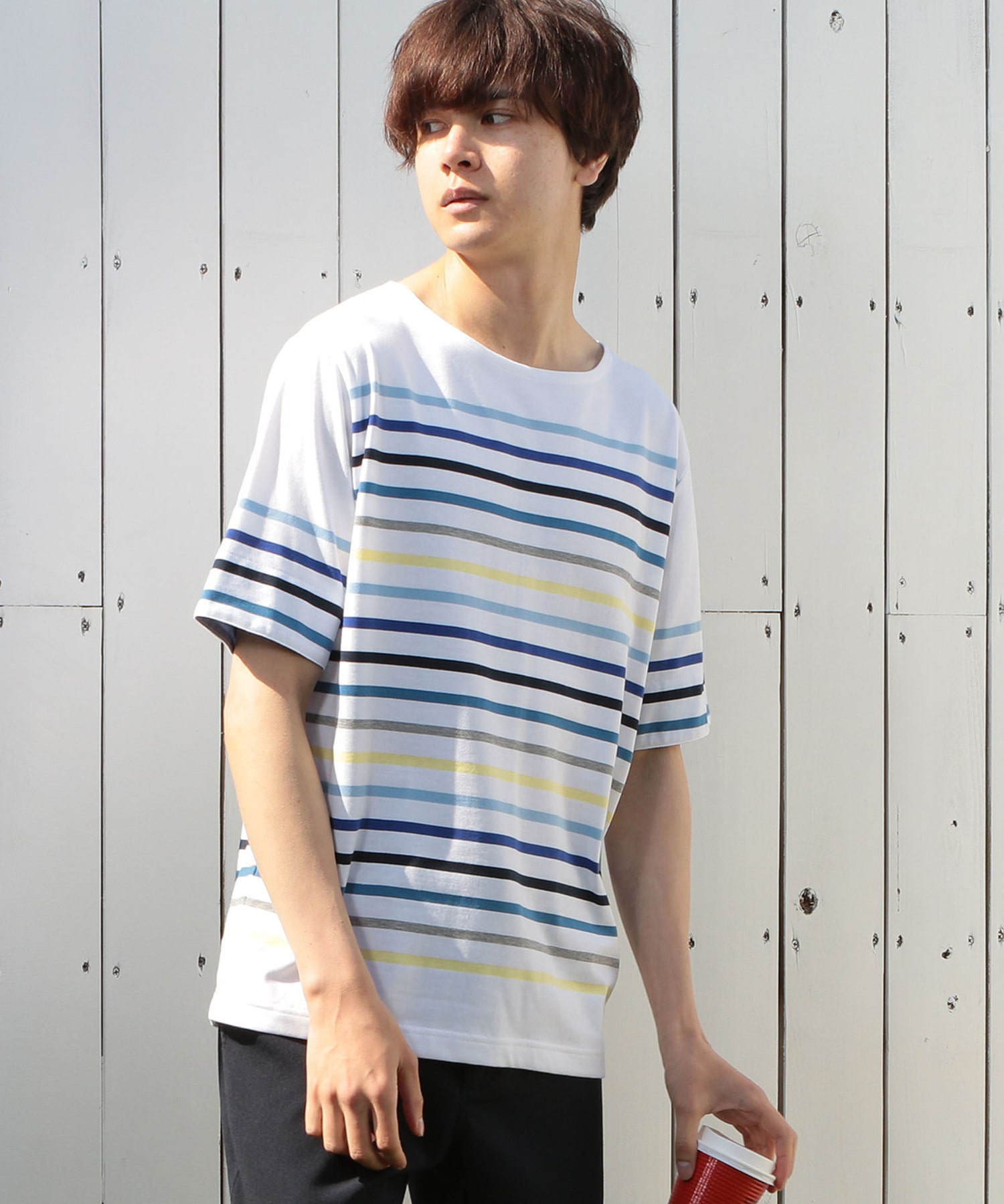 マルチボーダーボートネックtシャツ メンズファッション通販 Men S Bigi Online Store メンズビギ オンラインストア