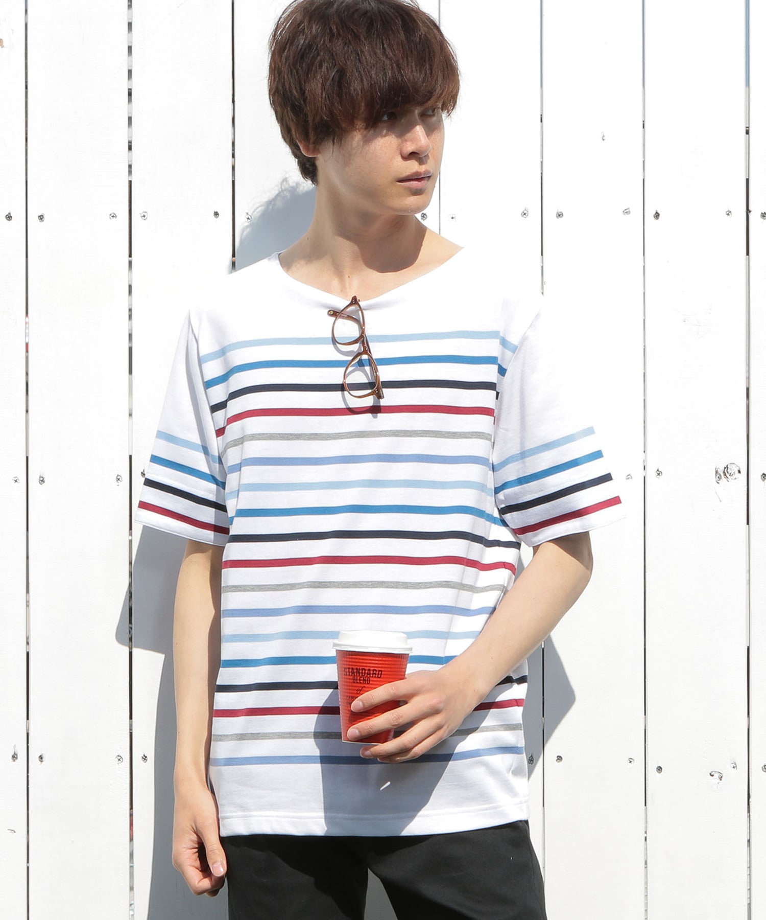 マルチボーダーボートネックtシャツ メンズファッション通販 Men S Bigi Online Store メンズビギ オンラインストア