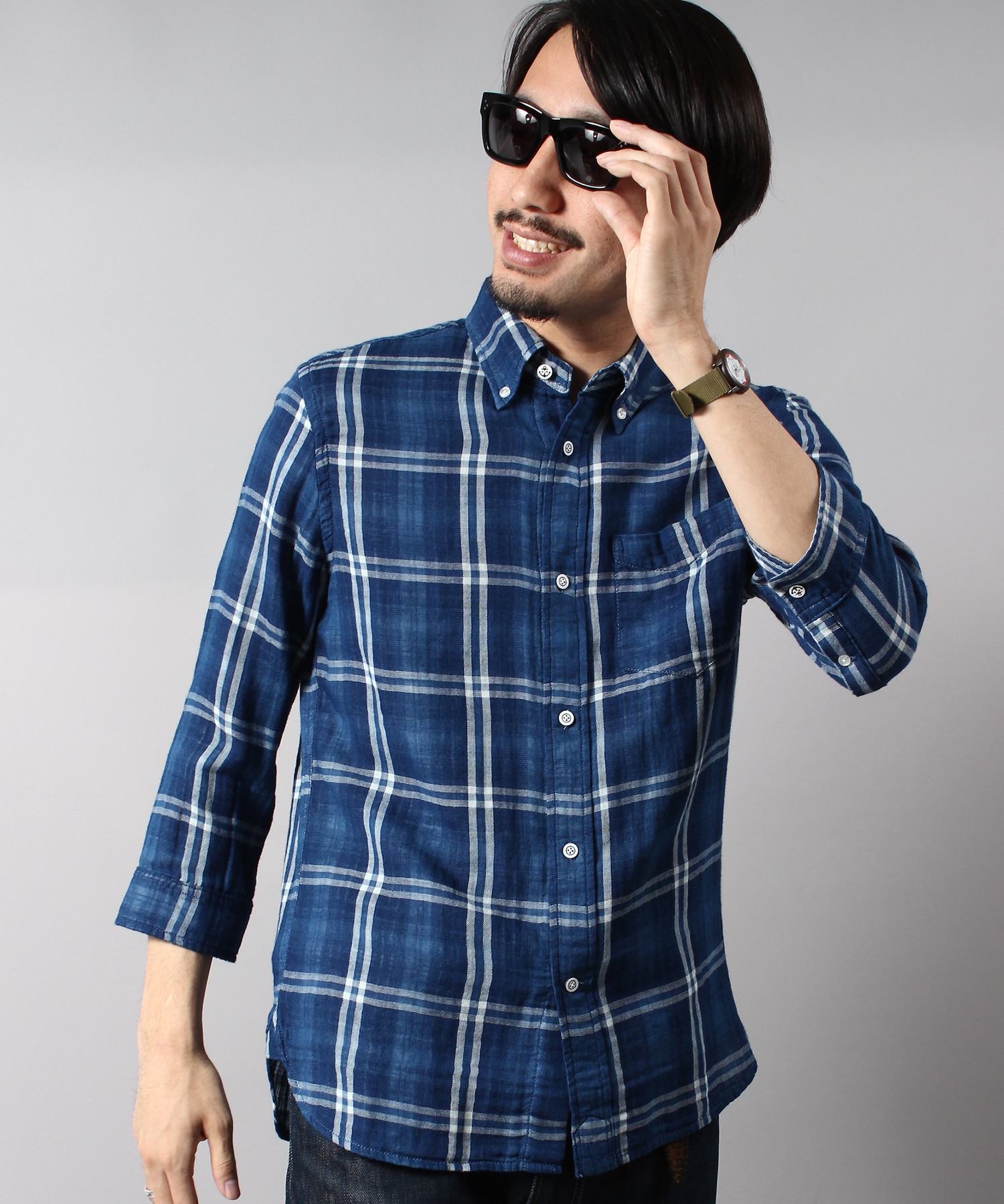 ガーゼボタンダウン七分袖シャツ 千鳥 Amp チェック メンズファッション通販 Men S Bigi Online Store メンズビギ オンラインストア