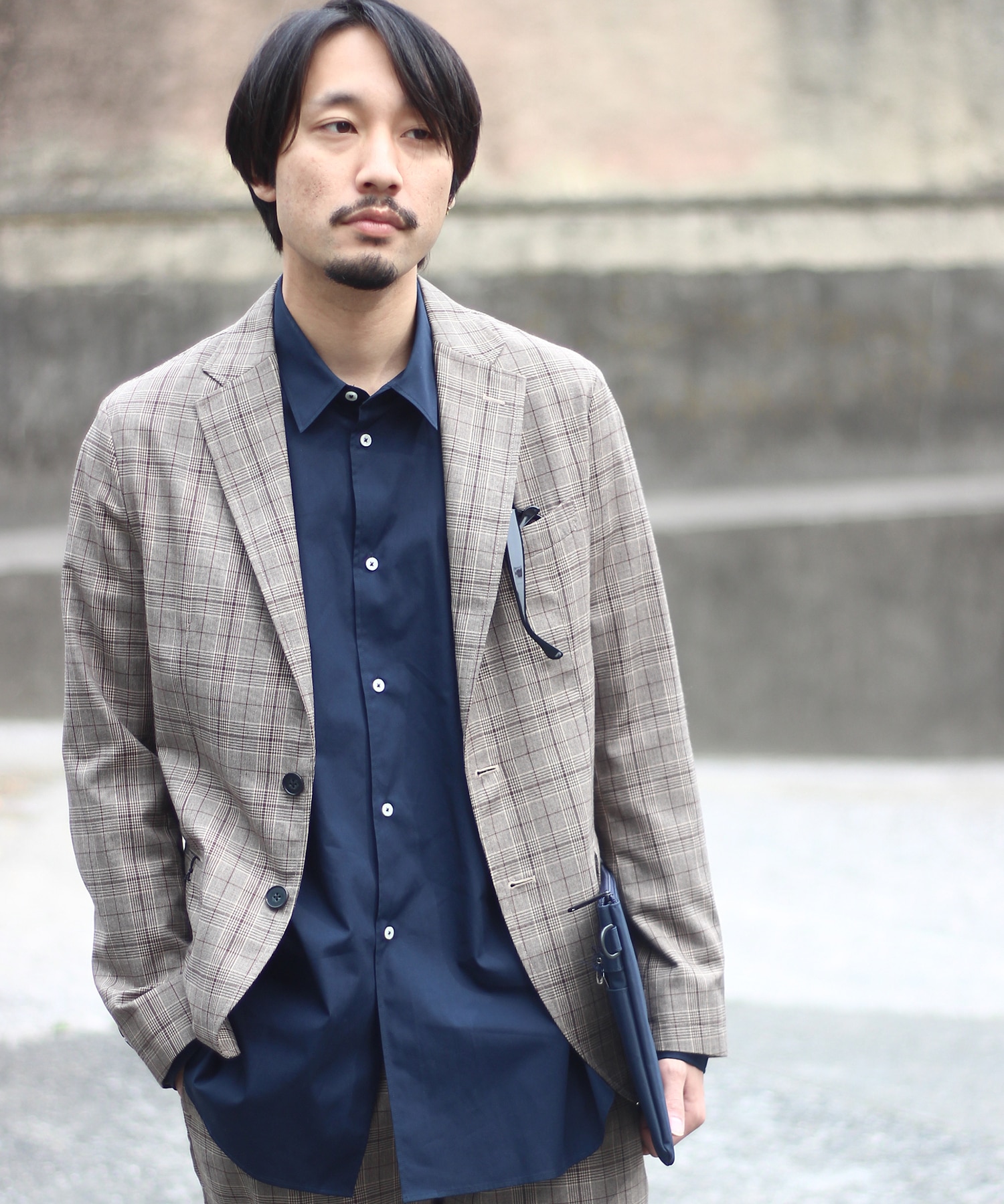 Men 039 S Joker 4月号 グレンチェックシングルジャケット メンズファッション通販 Men S Bigi Online Store メンズビギ オンラインストア