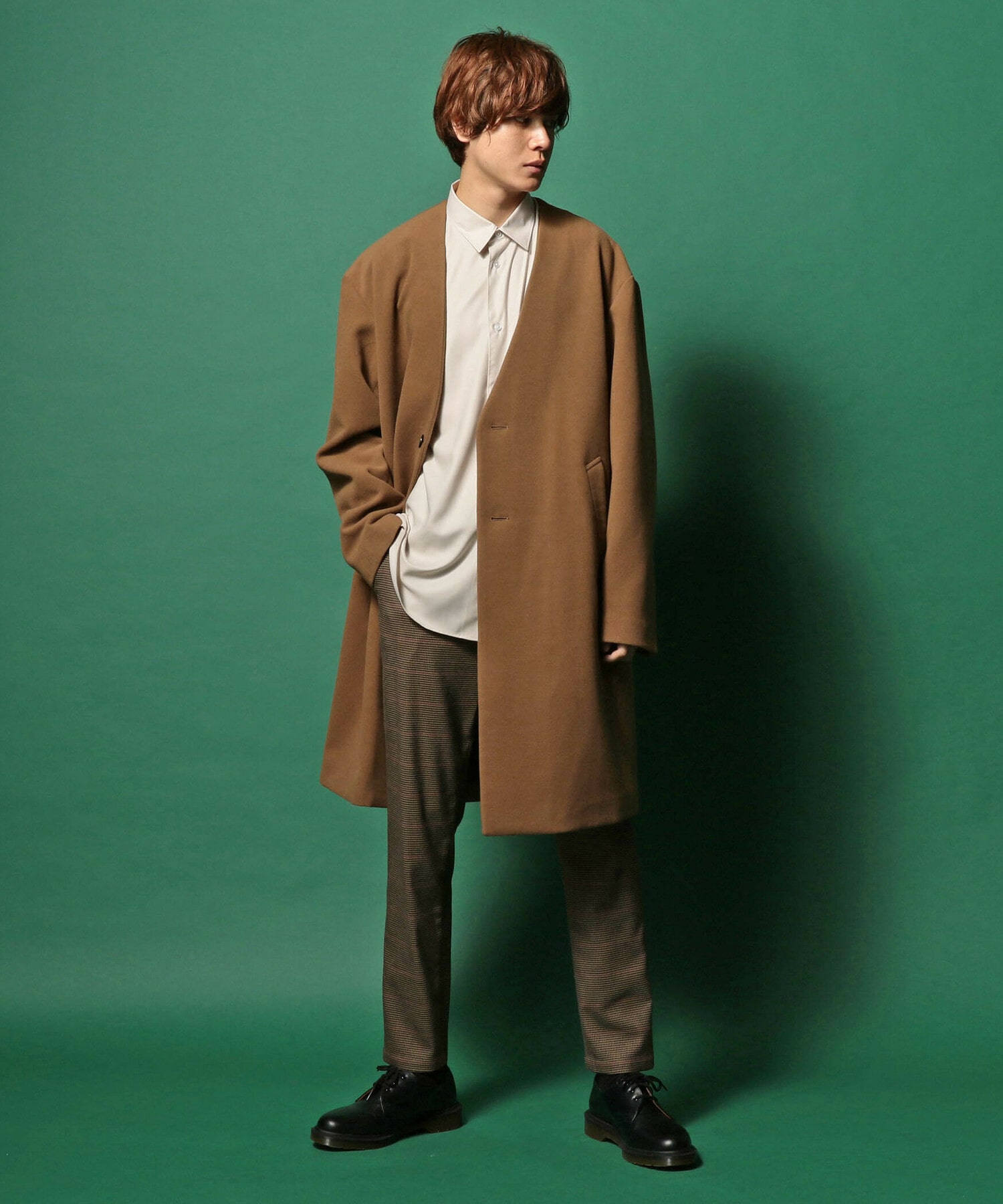 スムースメルトンノーカラーコート メンズファッション通販 Men S Bigi Online Store メンズビギ オンラインストア